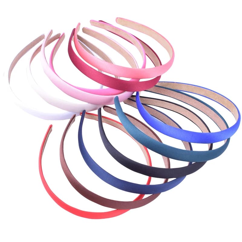 24 pcs/lot bandeau en plastique satiné couleur unie bandeaux pour cheveux pour enfants bandeau de tê