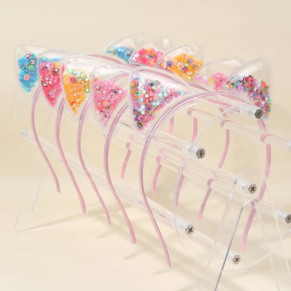 5 pièces chat oreille bandeau mignon étoile brillant paillettes bandeaux doux PVC oreille princesse