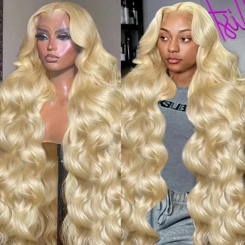 Perruque Lace Front Wig Body Wave Brésilienne Naturelle, Cheveux Humains, Blond 613, 13x4, 13x6, Tra