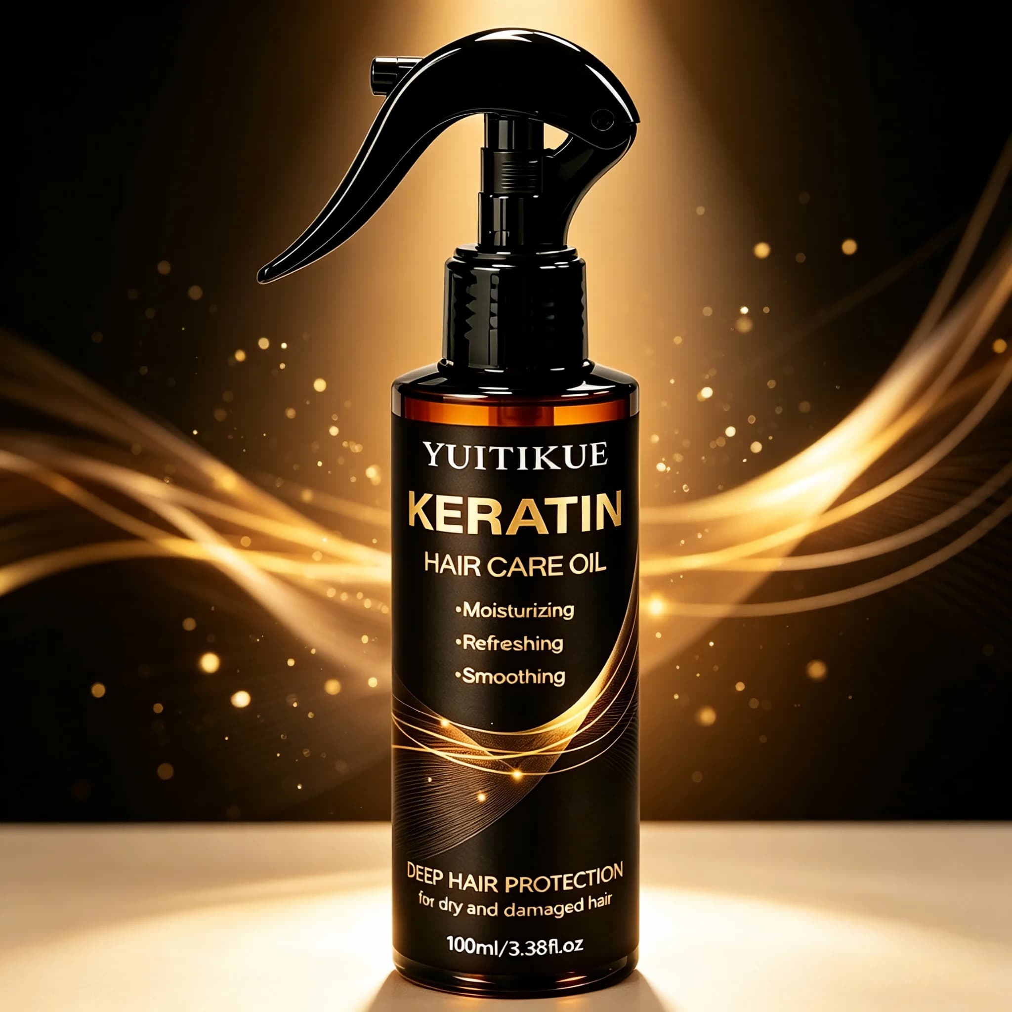 Spray d'huile capillaire à la kératine, hydrate les cheveux secs et abîmés, anti-frisottis, lisse le