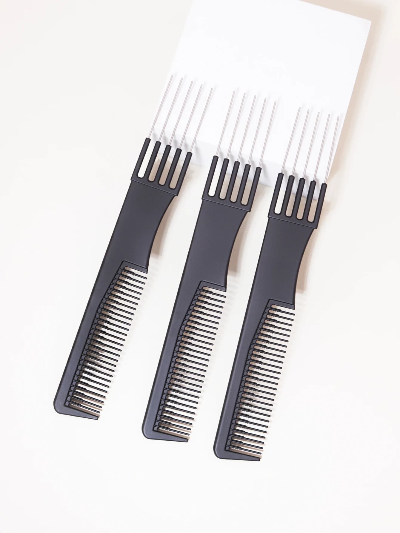 Peignes professionnels pour teinture de cheveux, 3 pièces, avec design double face en métal et acier