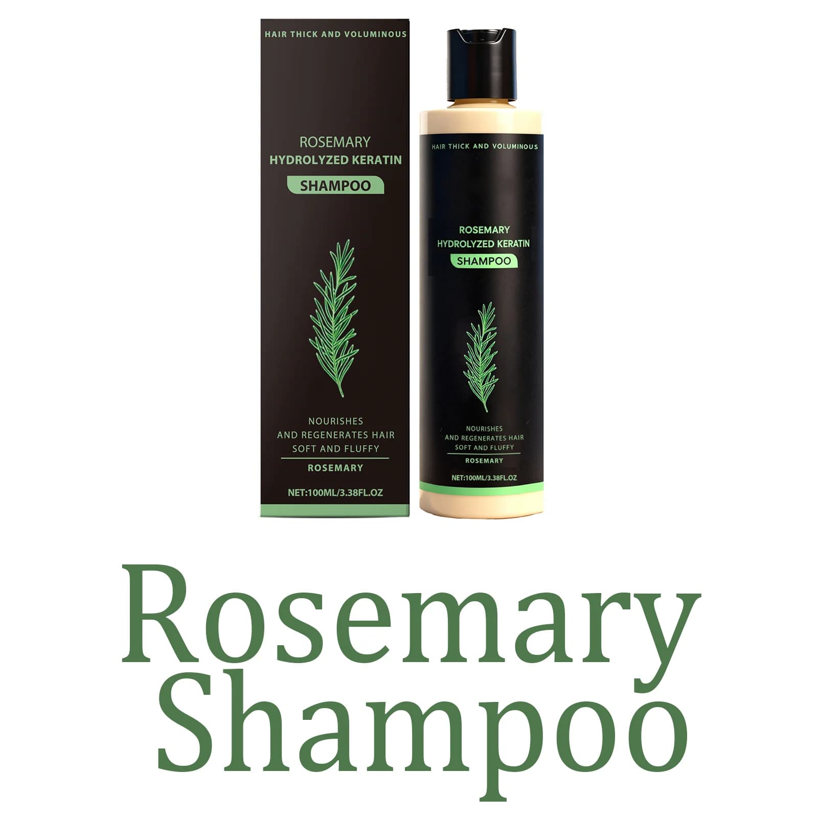 Ensemble de shampooing à la rosemaine, spray capillaire, shampooing aux herbes avec kératine hydroly