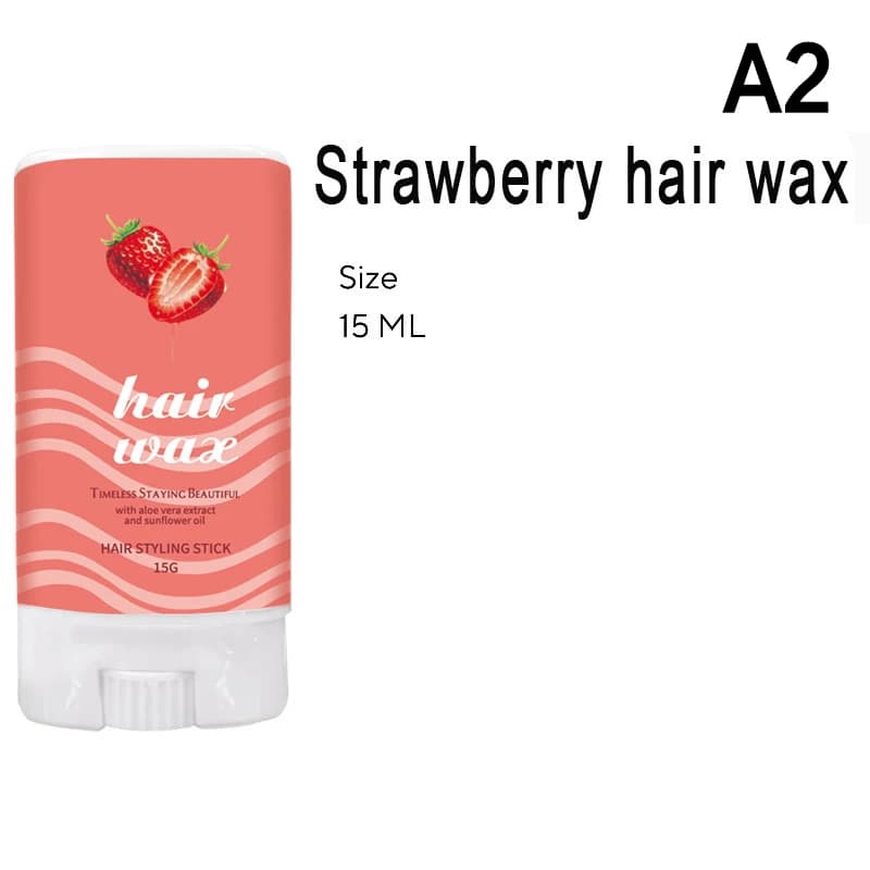 Bâton de Gel pour cheveux aux fraises, pommade de cire pour cheveux à l'aloe Vera, longue durée, 15g
