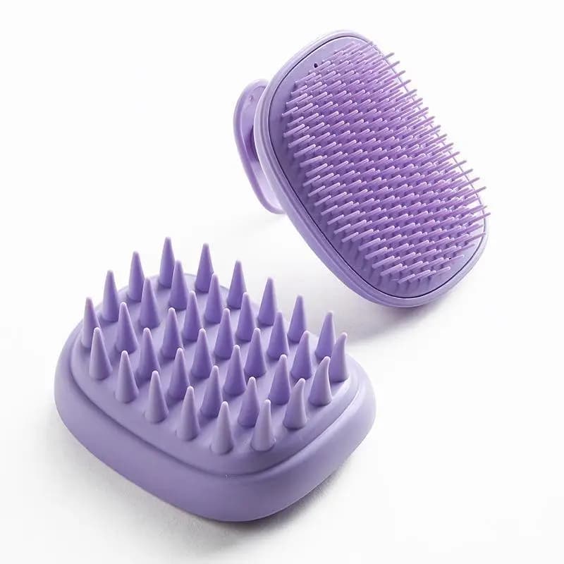 Brosse de massage du cuir chevelu en plastique ABS avec double poils doux pour un nettoyage en profo