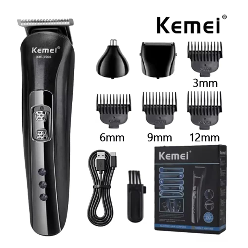 Kemei KM-1506 3 en 1 rasoir électrique coupe de cheveux charge tondeuse à cheveux électrique Recharg