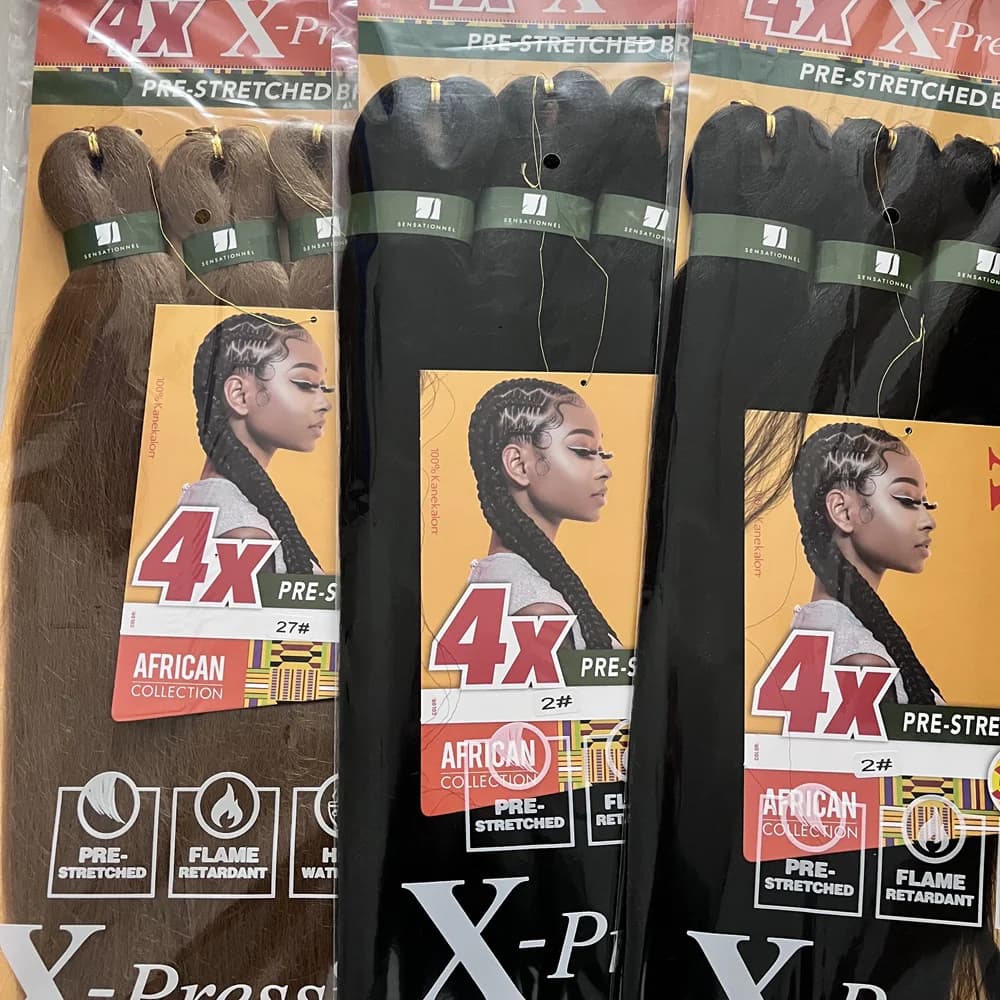 4x Sensationnel pré-précié 38 pouces tresse de cheveux synthétiques kanekalon ignifuge pour tresse d