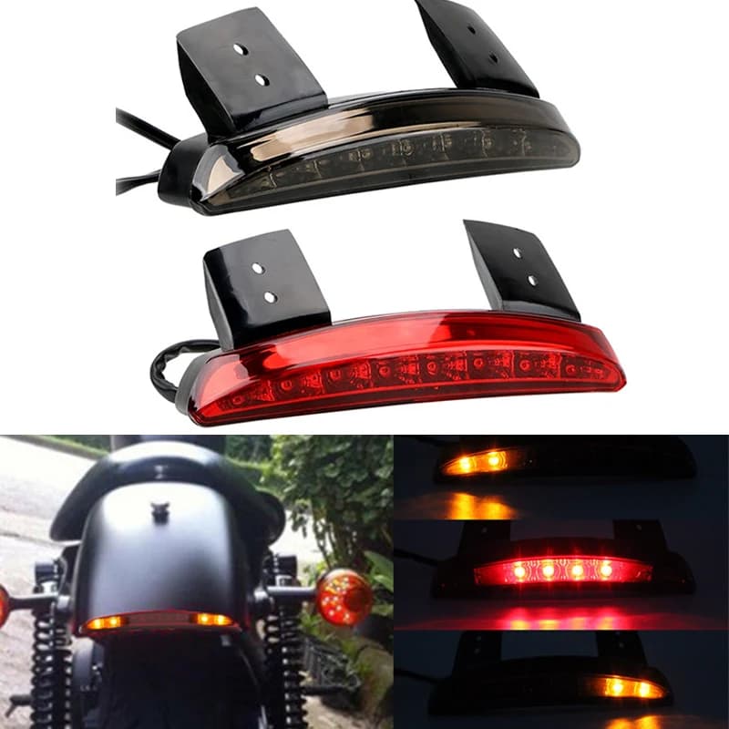 Feu de plaque d'immatriculation de frein de garde-boue arrière LED pour moto, feu d'arrêt arrière pour Harley Sportster Iron XL 883 1200 Dyna Softail