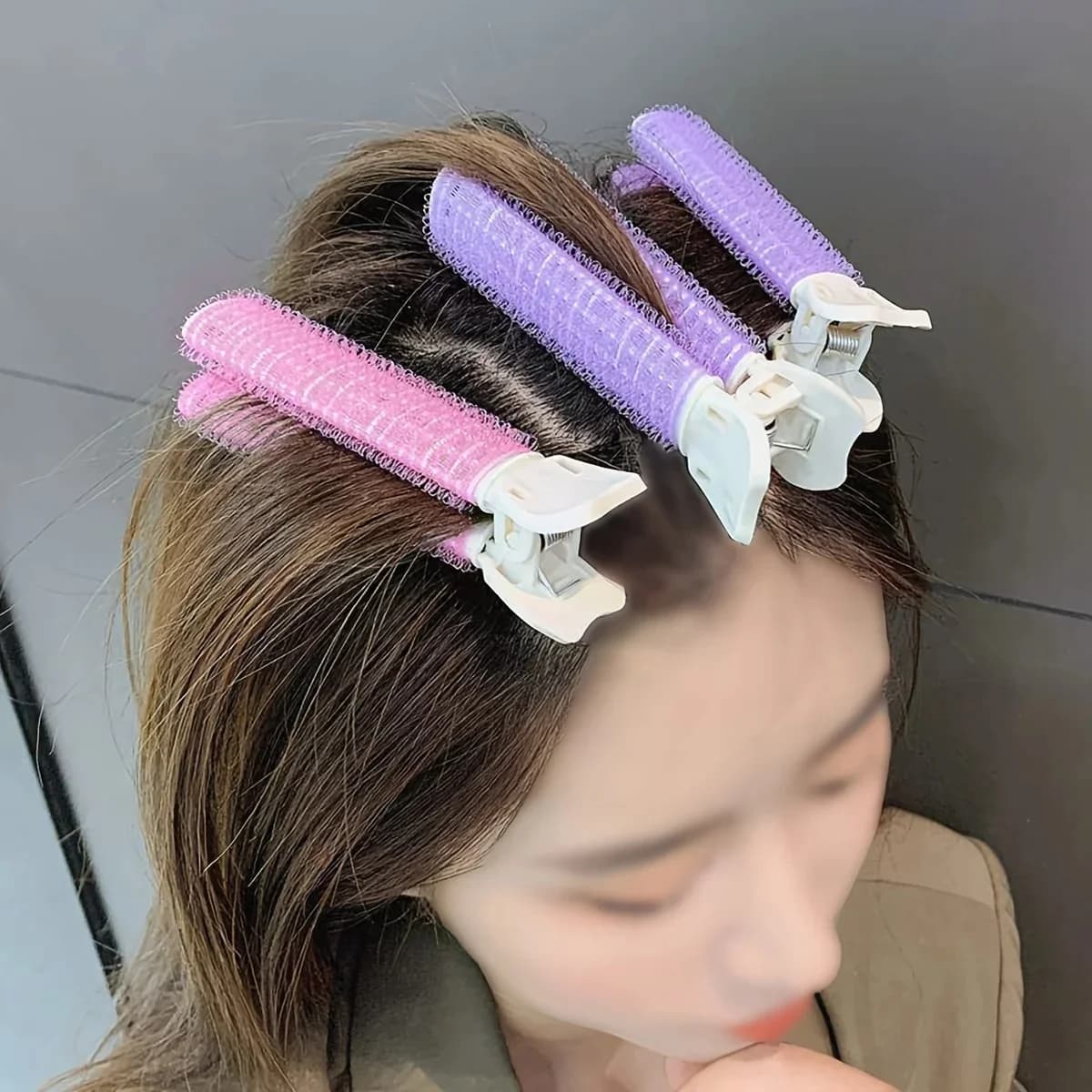 4 pinces à cheveux rondes élégantes, racines de cheveux colorées améliorent un bigoudi moelleux, rehausseur de coiffure instantané