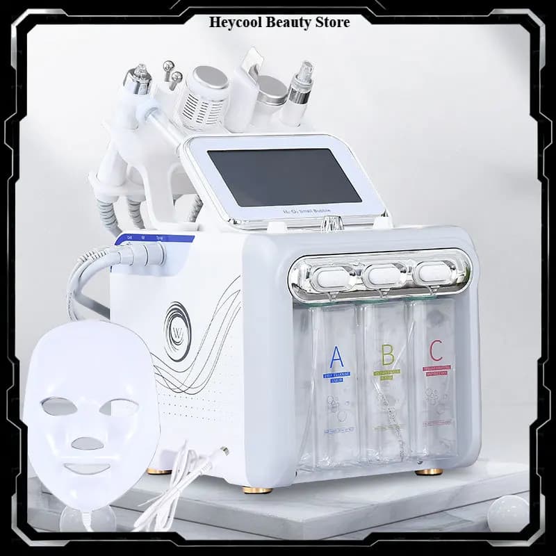 Appareil de nettoyage de la peau et d'élimination des points noirs 7 en 1 H2O2, machine de beauté pour le nettoyage de la peau, hydrofacial, machine faciale, peeling aquatique