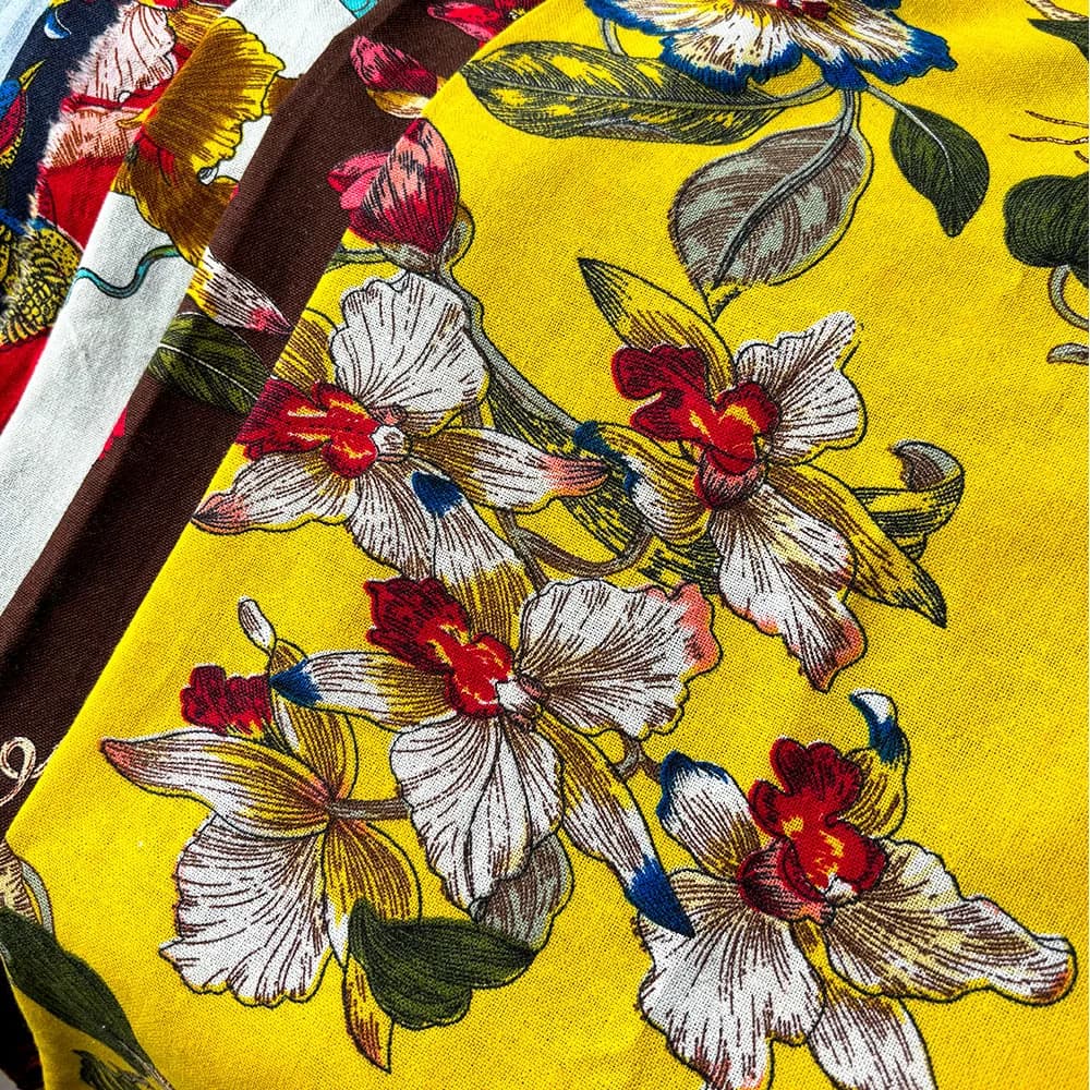 Tissu classique imprimé en coton et lin, motif Floral et oiseau, pour produits doux, couverture, bricolage, Patchwork, vêtements artisanaux, rembourrage de meubles