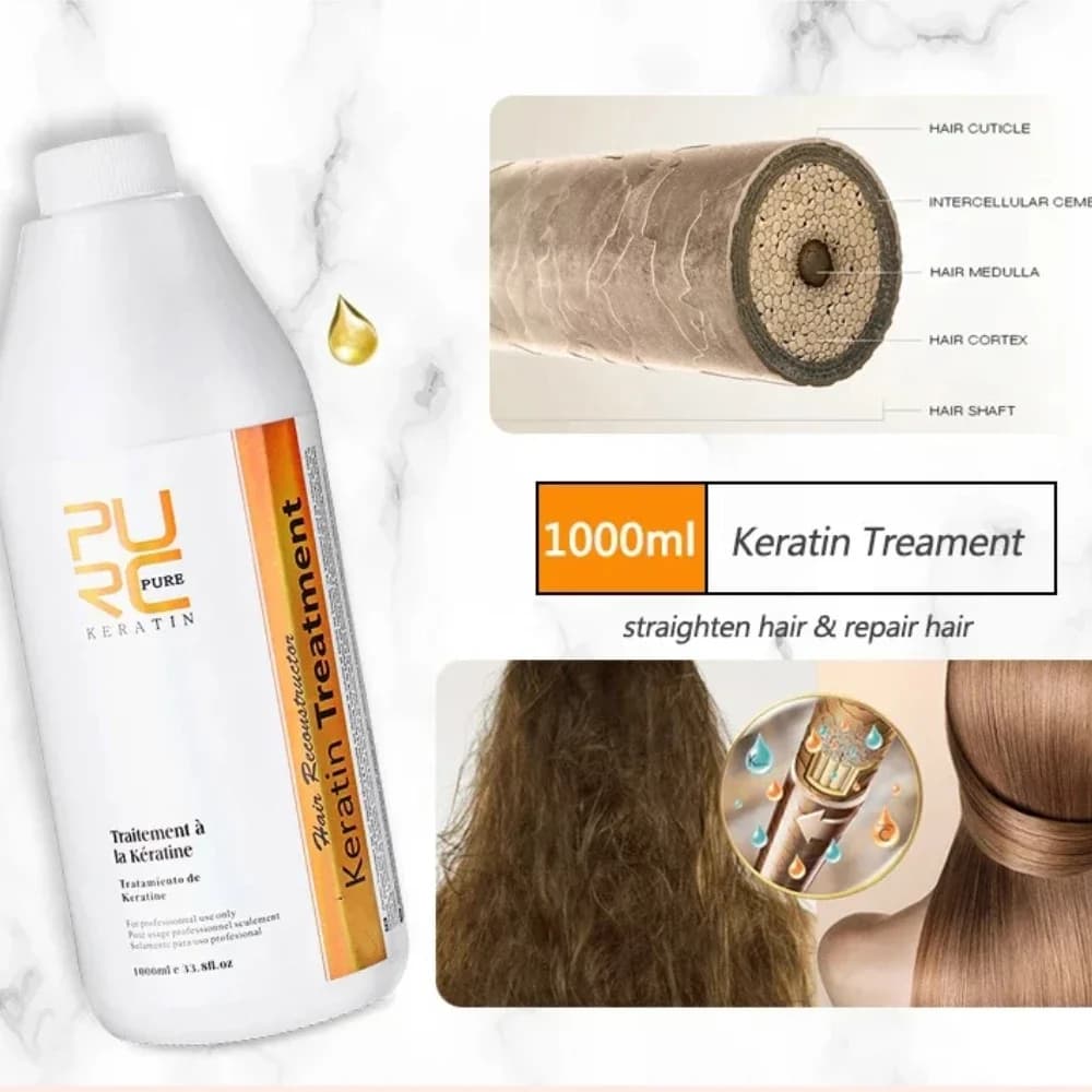 PURC kératine cheveux lissage traitement lissant pour cheveux bouclés crépus soins produits de kératine brésilienne professionnel 1000ml