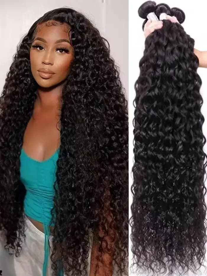 Extensions de Cheveux Humains Ondulés Profonds, 38 Pouces, Cheveux Brésiliens Vierges Non Traités, D