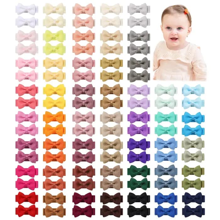 Bébé arcs 100 pièces 1.2 ''ruban cheveux arcs Clips pour bébé filles couleur bonbon nœud papillon ép