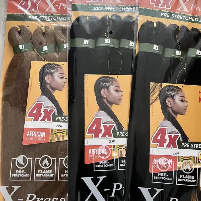 4x Sensationnel pré-précié 38 pouces tresse de cheveux synthétiques kanekalon ignifuge pour tresse d