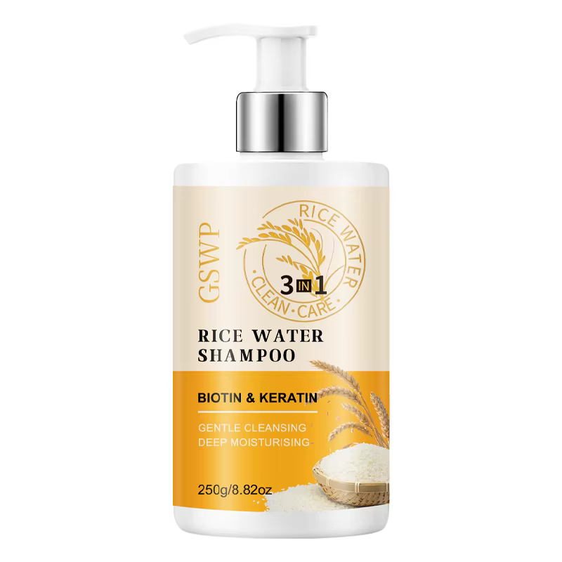 Shampoo à l'eau de riz GSWP haute performance : Mousse riche, nettoyage doux, élimine les pellicules