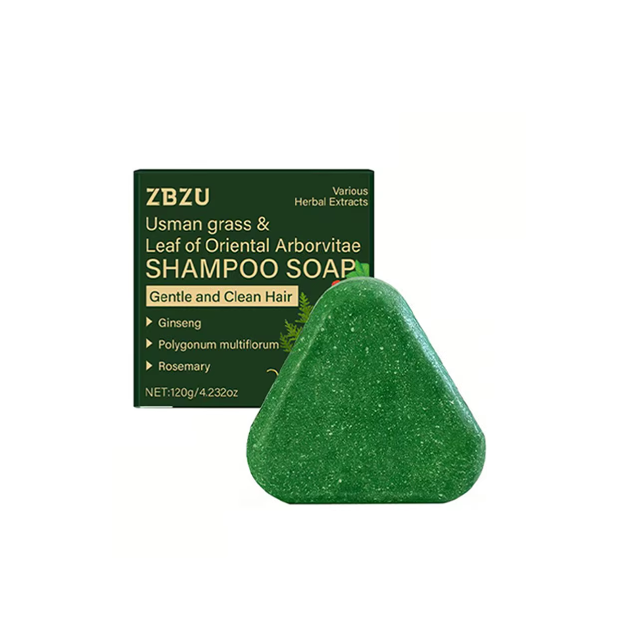 Shampoing à l'herbe Uisman et aux feuilles de cyprès, 3 pièces, nettoyage en profondeur, hydratation