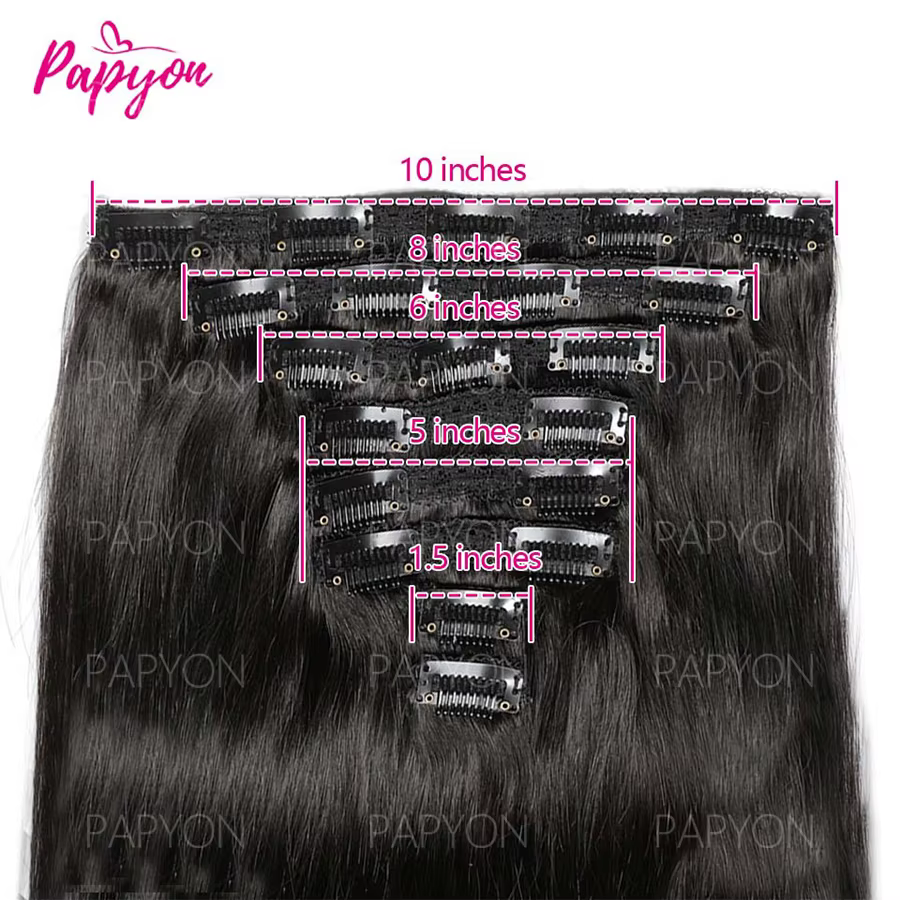 Clip in Hair Extension Human Hair 22 24 26 28 Pouces Extension Clip Cheveux Humains Extensions Cheve