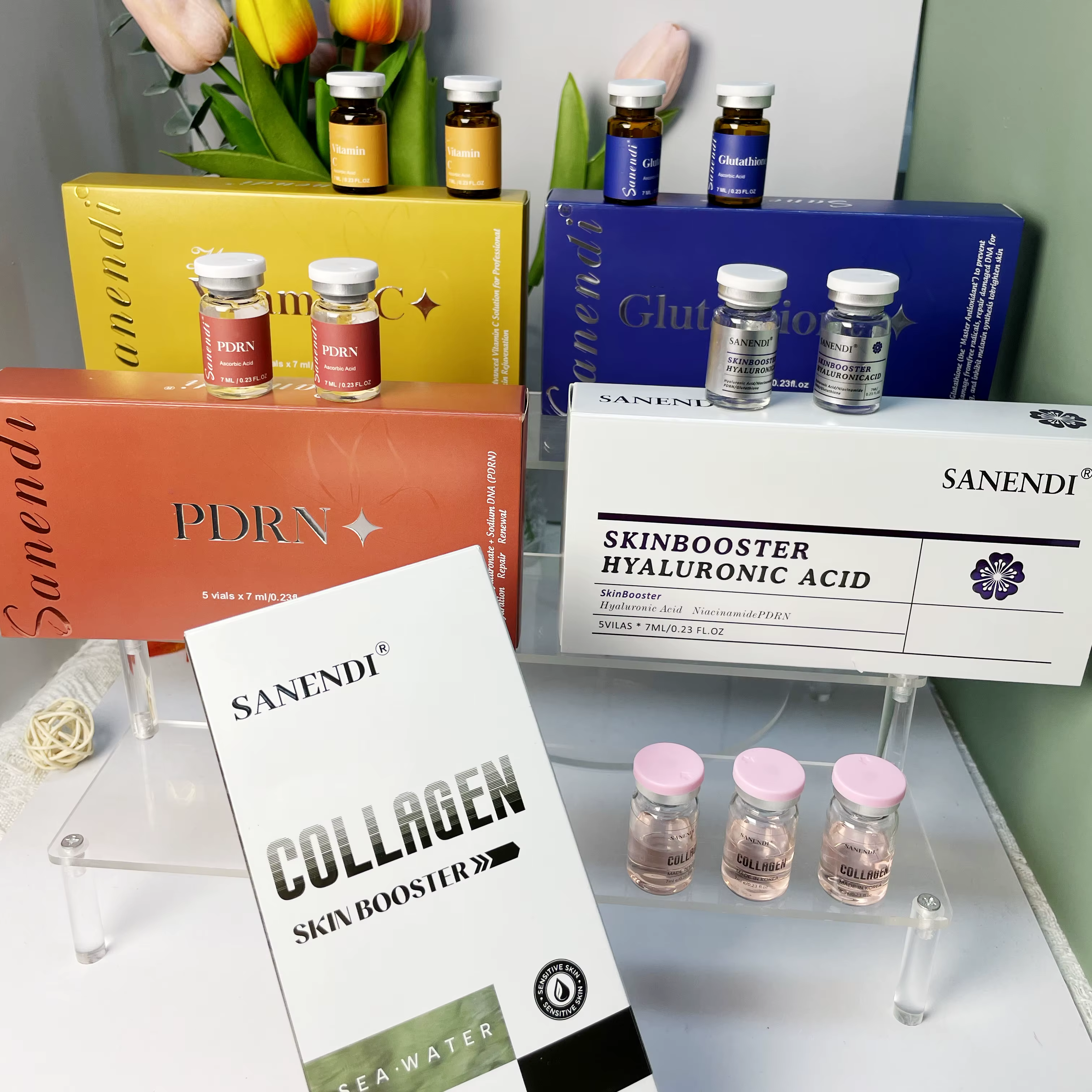 Sérum 6-en-1 PDRN GS-H Acide Hyaluronique Vitamine C Essence Collagène Coréen Soin Hydratant Visage