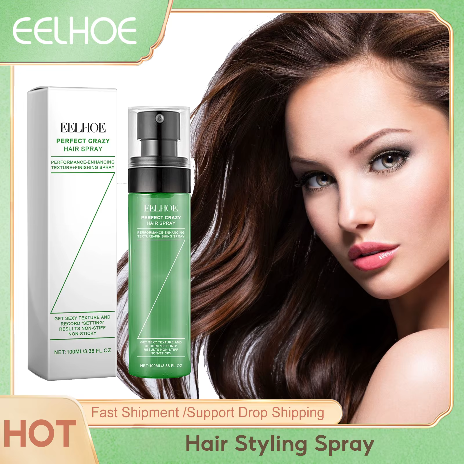 EELHOE Spray pour cheveux secs sans lavage Spray coiffant rafraîchissant Soins capillaires moelleux