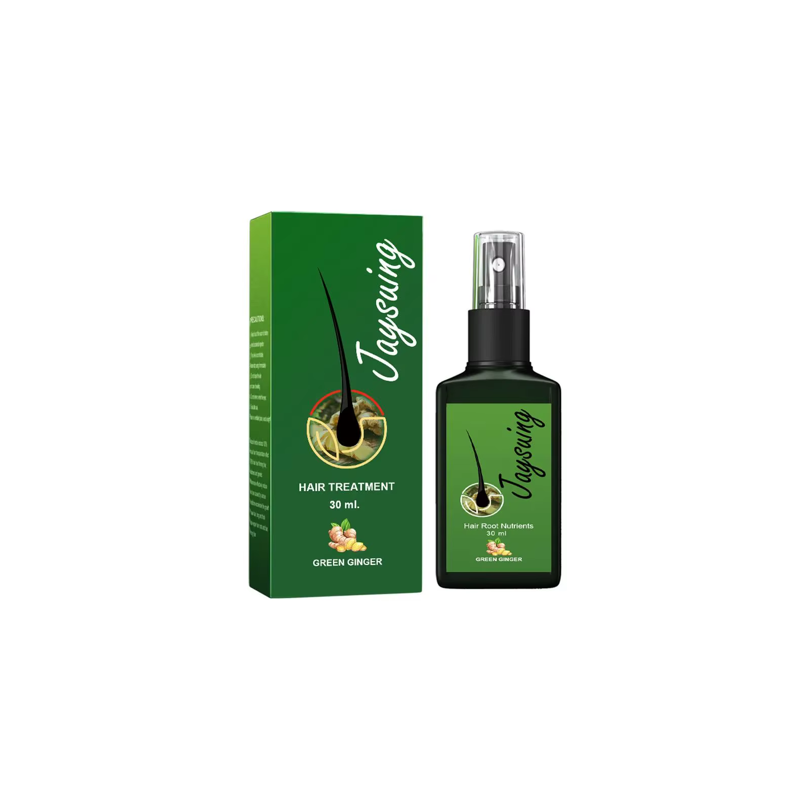 Spray de croissance des cheveux, Massage au gingembre, Solution de traitement endommagé du cuir chev
