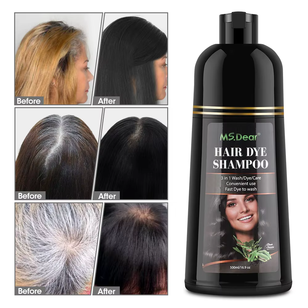 Shampoing Colorant et Crème Organique pour Homme et Femme, Couverture Permanente, Disponible en Blan