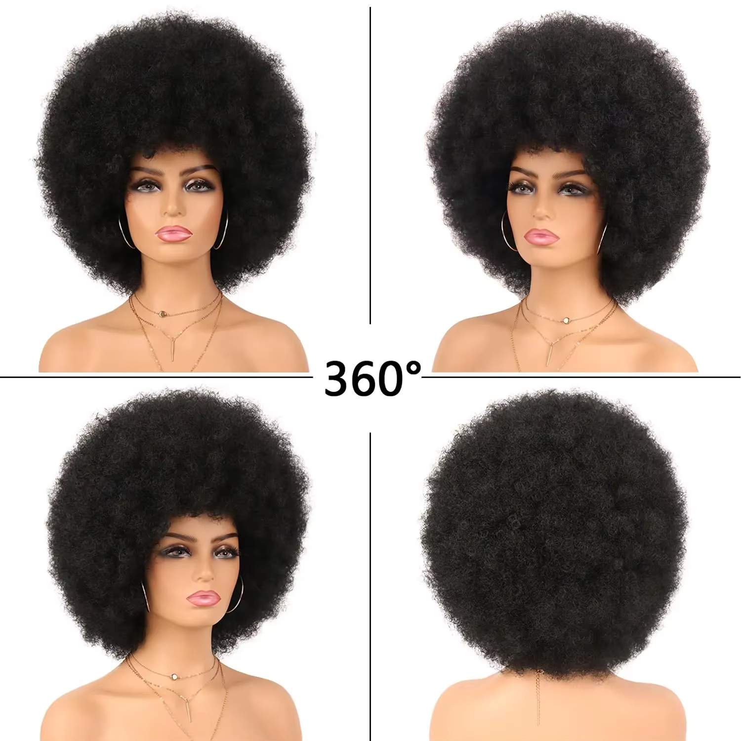 Perruques de cheveux humains bouclés Afro courts avec frange perruques Bob naturelles moelleuses per