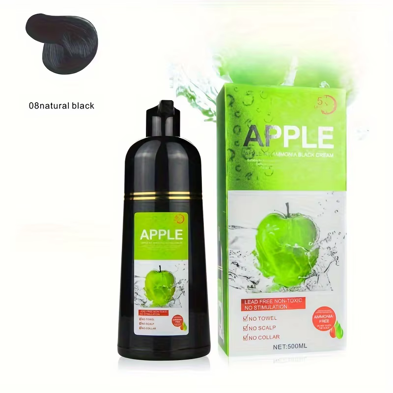 Shampoing colorant pour cheveux à base d'extrait de fruits sans ammoniaque, coloration naturelle des