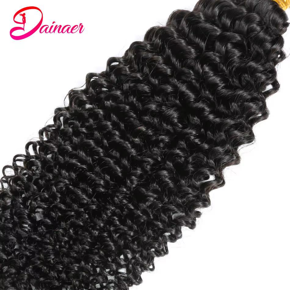 Bundles de cheveux humains indiens afro crépus bouclés, extension de cheveux vierges, document natur