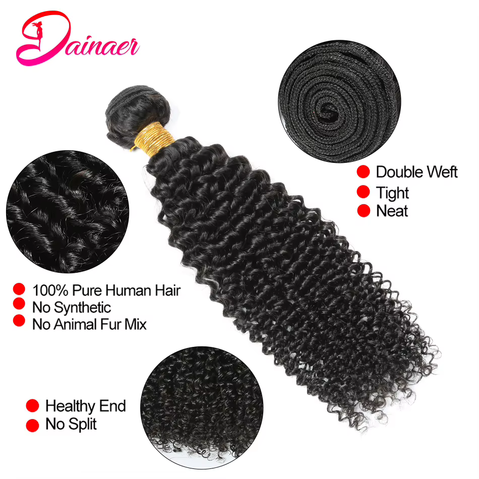 Bundles de cheveux humains indiens afro crépus bouclés, extension de cheveux vierges, document natur