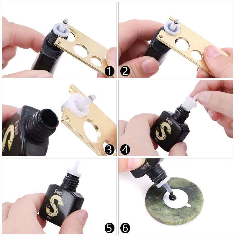 Bouteille de colle universelle pour cils, aiguille de blocage de remplacement, Extension de cils, tê