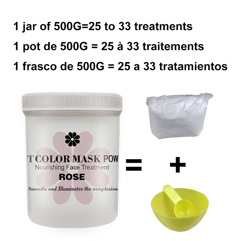 Juego de polvo de máscara de gelatina suave Natural, mascarilla Facial de goma despegable, frasco pa