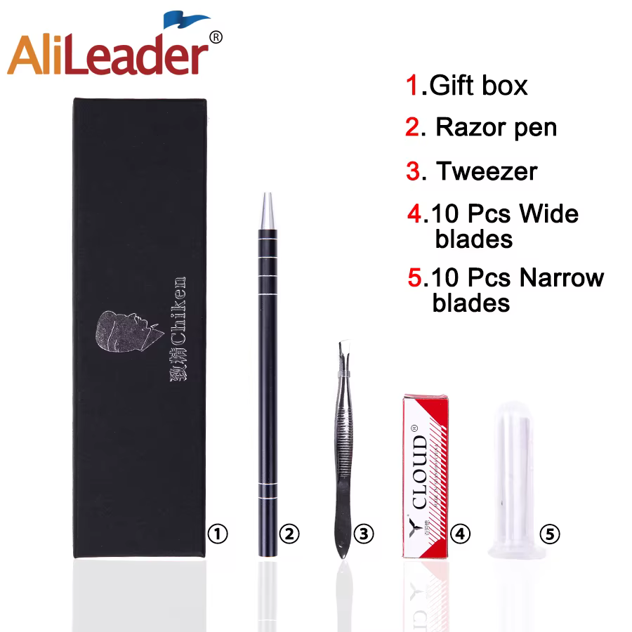 Stylo de gravure de rasoir de tatouage de cheveux pour la conception d'art de cheveux et stylo de co
