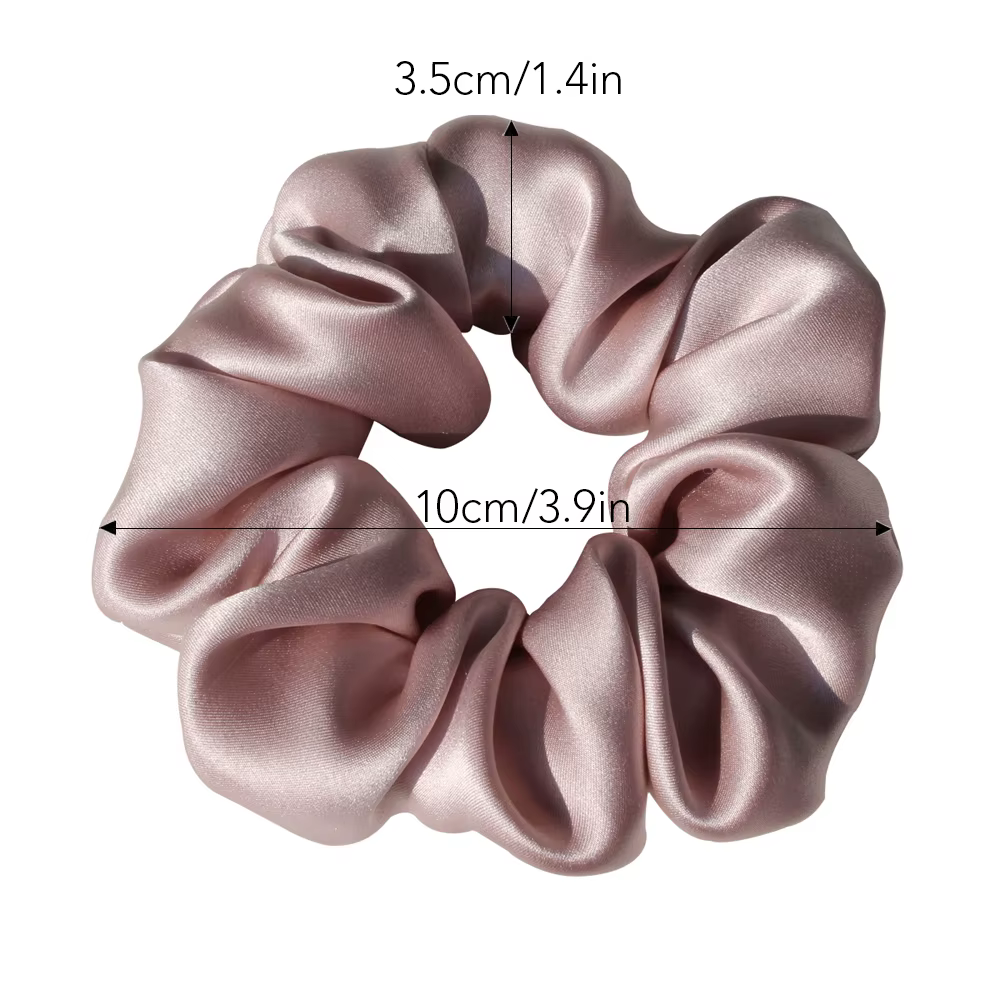 Grands chouchous en soie de mûrier Pure 100%, bandes en caoutchouc, attaches pour cheveux, élastique