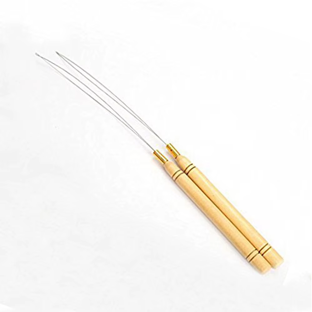 Extensions de cheveux boucle Micro anneaux liens perles aiguille enfileur fil tirant crochet outil p