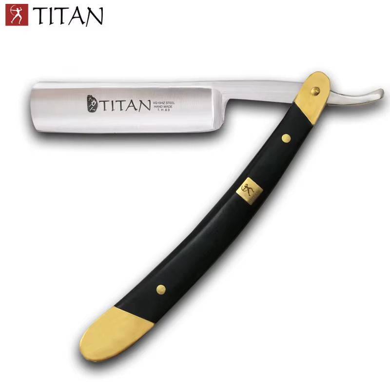 Titan – rasoir droit pour barbier, pour barbe, couteau de rasage pour hommes, sécurité