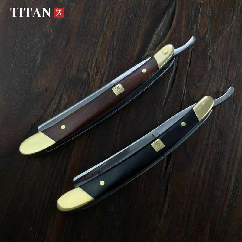 Titan – rasoir droit pour barbier, pour barbe, couteau de rasage pour hommes, sécurité