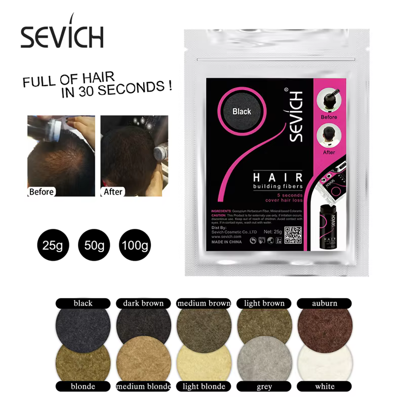Sevich 500g fibre de renforcement des cheveux 10 couleurs kératine poudres Fibers fibre de repousse