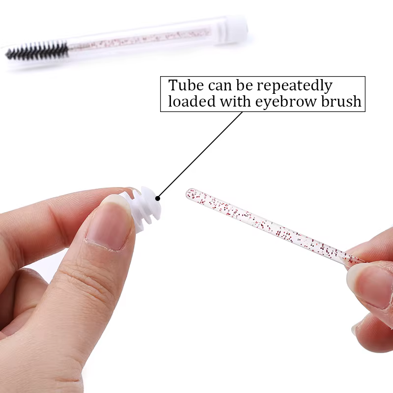 Tube de brosse à sourcils en diamant vide et réutilisable, 100 pièces, étui de baguette de Mascara,