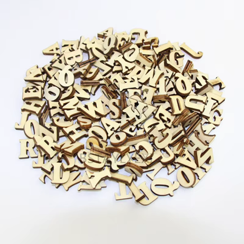 208 pièces 8 ensemble 26 lettres de l'alphabet anglais numéro en bois en bois artisanat d'art décora