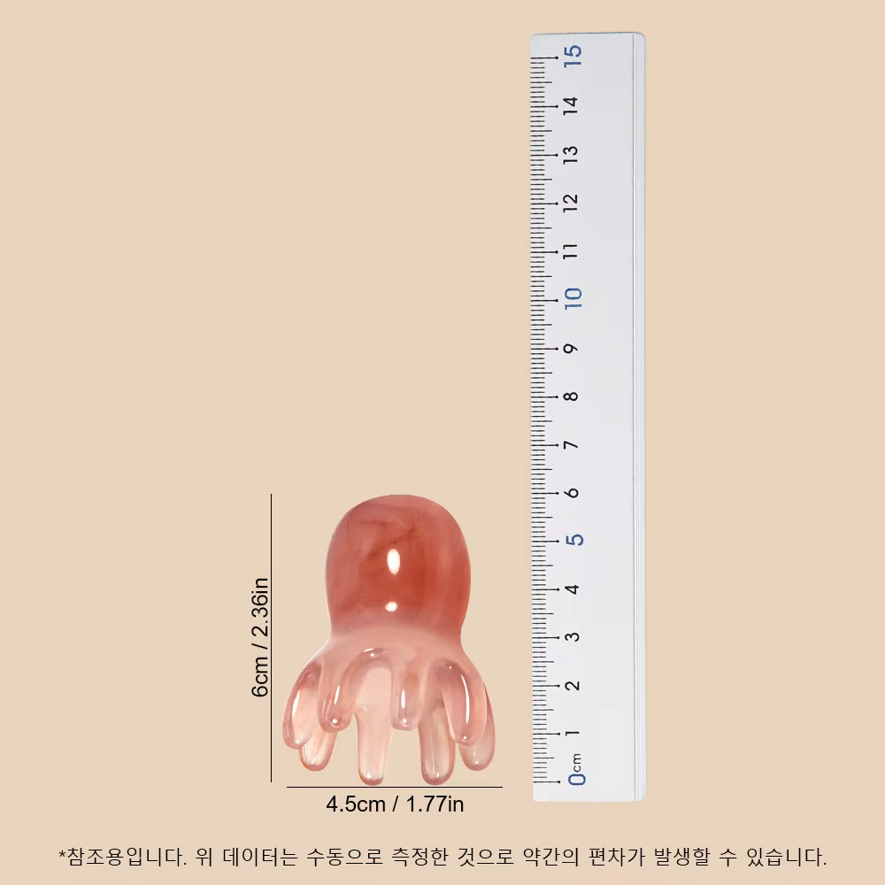 Peigne de massage du cuir chevelu poulpe mignon (résine) | Soins capillaires coréens, soulagement du