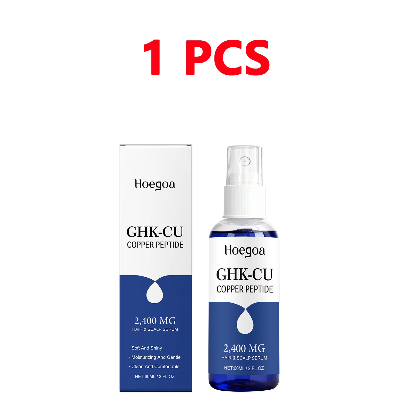 Sérum capillaire à base de peptides de cuivre, sérum capillaire aux peptides avec des extraits de ca