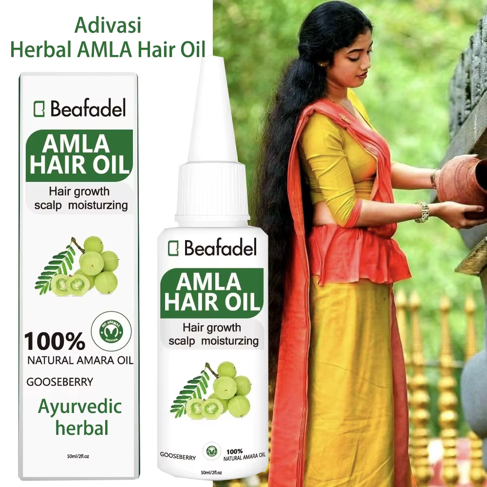 Huile capillaire ayurvédique originale d'Inde Adivasi Amla, traitement anti-chute de cheveux, soin d
