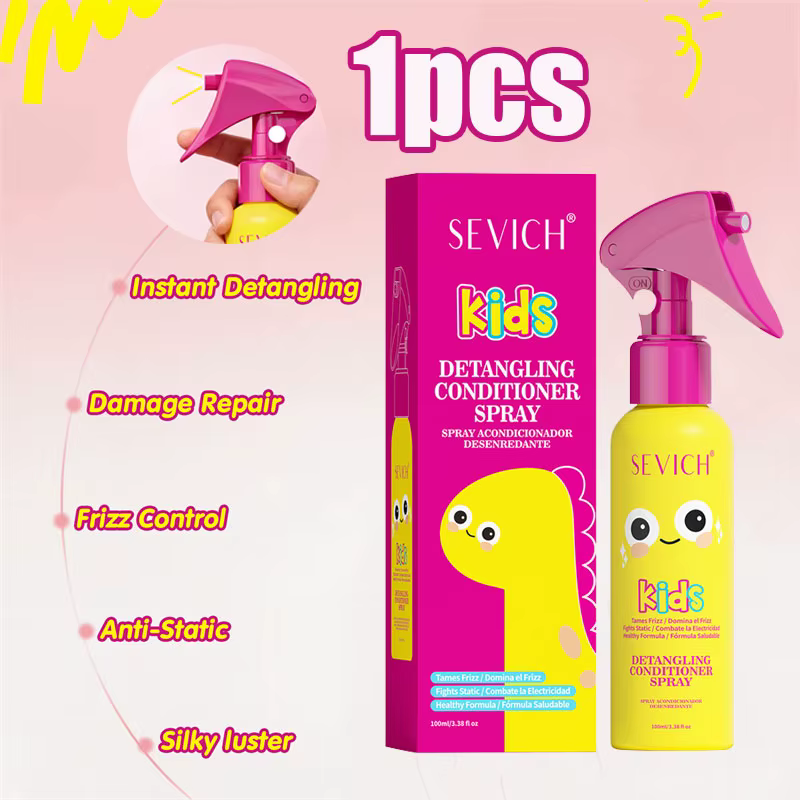Spray démêlant pour cheveux d'enfants, formule douce, après-shampooing sans rinçage, hydrate les poi