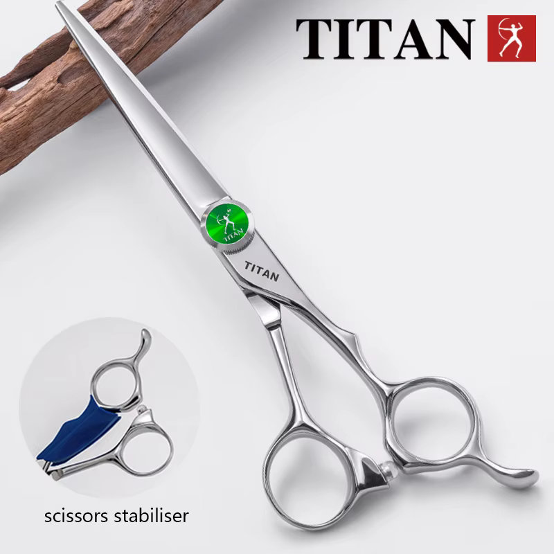 TITAN ciseaux de coiffure professionnels barbier coupe cheveux outil vg10 acier 5.5,6.0,6.5 pouces s