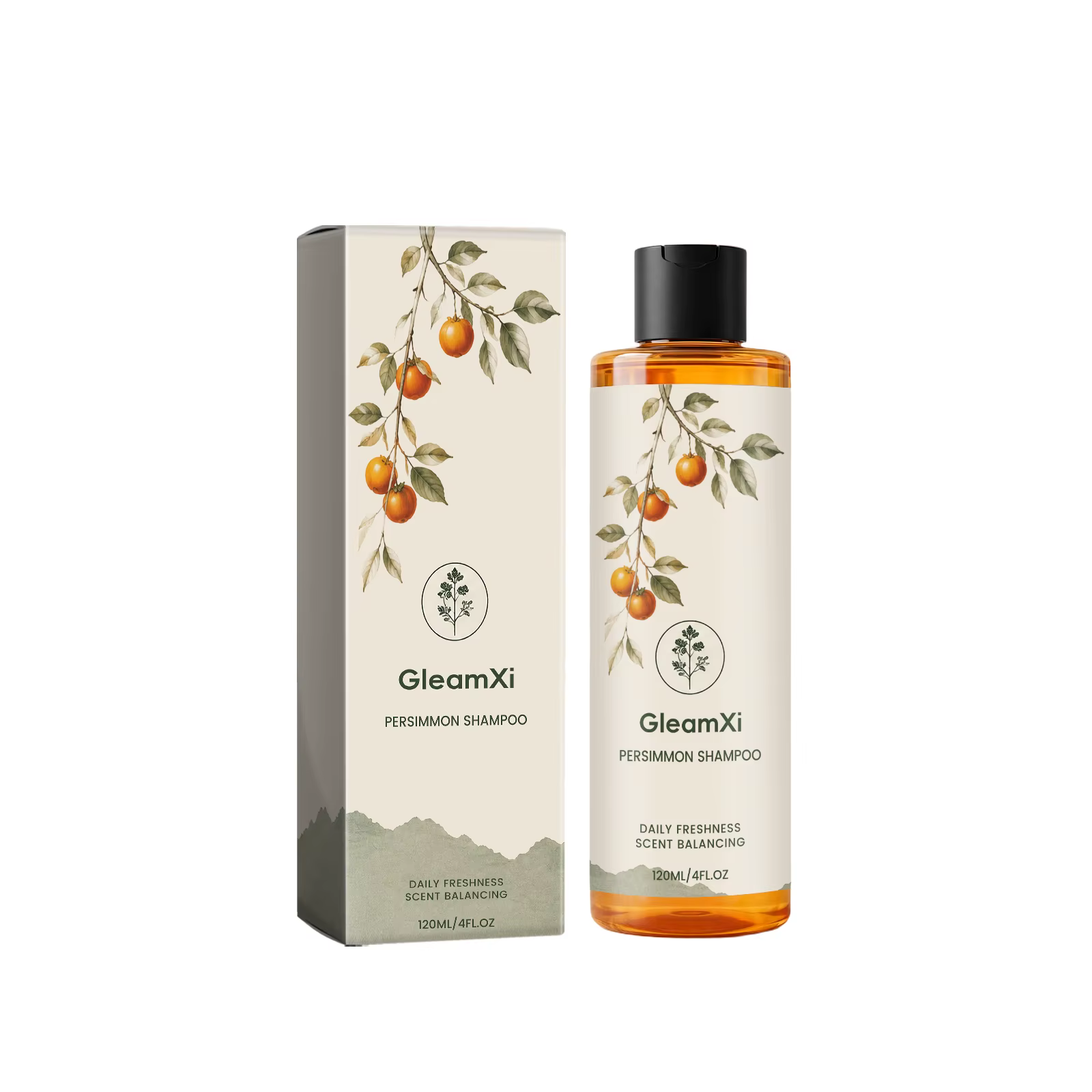 Shampoo au kaki, nettoyage doux du cuir chevelu, parfum rafraîchissant, shampooing équilibrant pour 