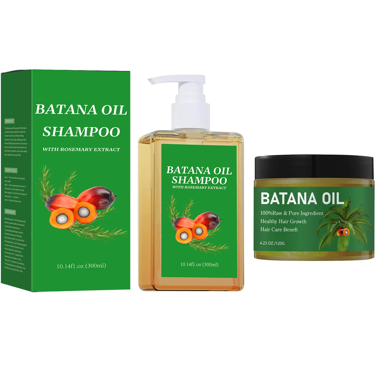 Batana – ensemble shampoing et après-shampooing à l'huile, renforce les cheveux, Anti-perte, restaur