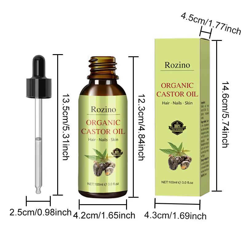 Huile essentielle de ricin pure et naturelle pour le soin des cheveux, huile de base végétale pour m