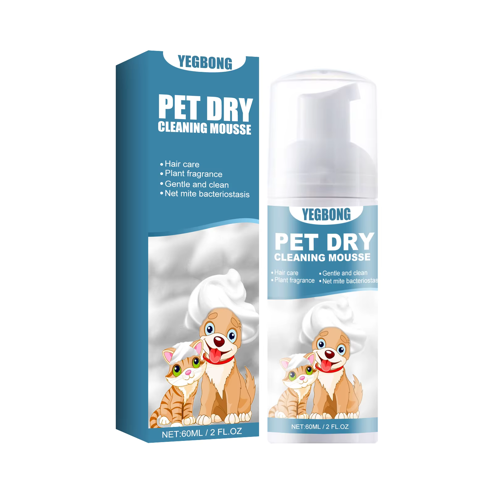 YEGBONG Shampoing sec pour animaux de compagnie odeur douce neutralisant les cheveux adoucissant san