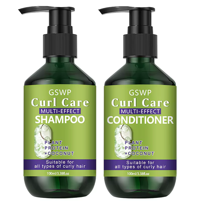 Ensemble shampoing et après-shampoing pour cheveux bouclés GSWP, propriétés hydratantes, nourrit et 