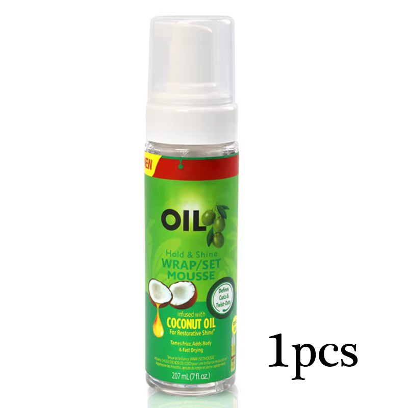 Mousse moussante à l'huile d'olive pour tenir et briller les cheveux, enveloppes douces utiles, défi
